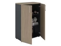 Офисный шкаф NW 1280 закрытый вяз натуральный/антрацит